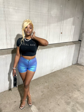 Load image into Gallery viewer, Metallic Sky Blue Shorts
